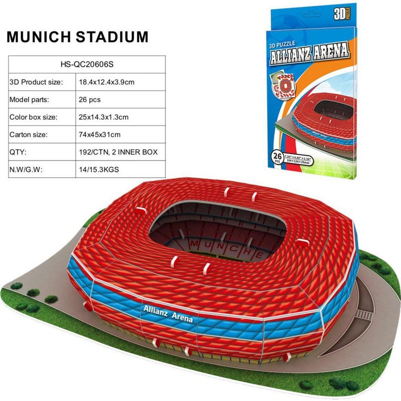 World Cup DIY football stadium model: Real Madrid, Liverpool, Juventus, AC Milan stadium assembly model, 3D simulation stadium.